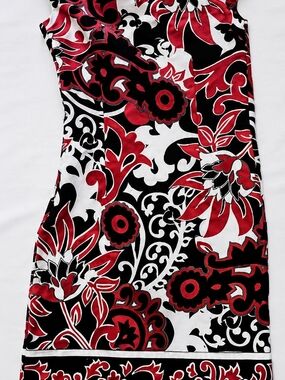 Ricki's Red, Black & White Floral Midi Dress